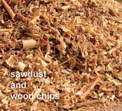 furnace fuel: sawdust and wood chips